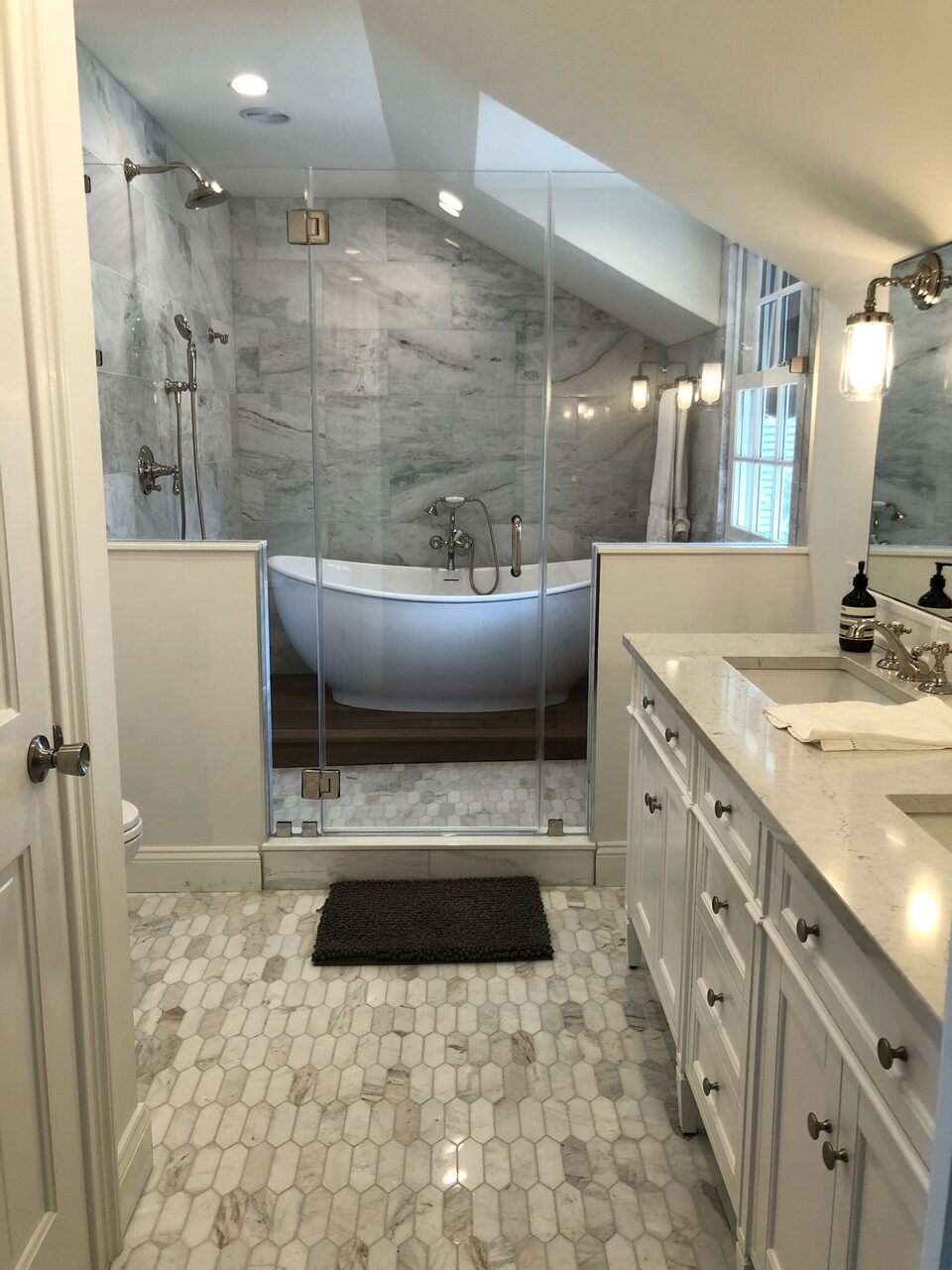Vanity with marble surround